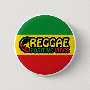 Bóton Redondo 5.08cm Reggae Music com vibrações positivas e bandeira de