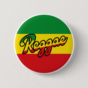Bóton Redondo 5.08cm Reggae Música com cores de sinalizador reggae