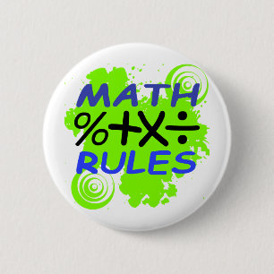Bóton Redondo 5.08cm Regras da matemática