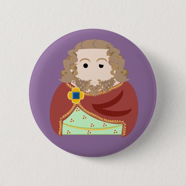 Bóton Redondo 5.08cm Rei Henrique III da Inglaterra. (Frente)