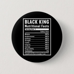 Bóton Redondo 5.08cm Rei Negro Fatos Nutricionais Africanos História Ne