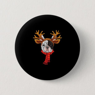 Bóton Redondo 5.08cm Reindeer Antlers Xmas para o Buldogue Francês