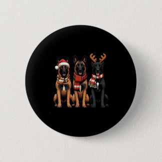 Bóton Redondo 5.08cm Rena de Natal Malinois Belga de Natal Malinois
