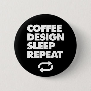 Bóton Redondo 5.08cm Repetição de Design de café