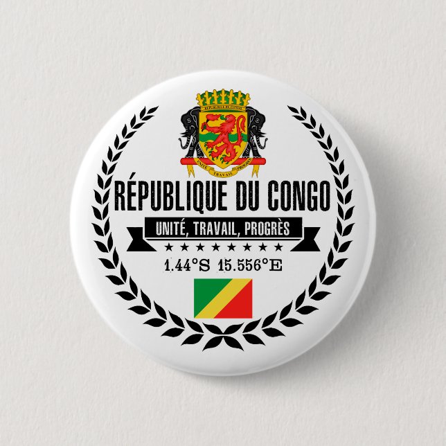 Bóton Redondo 5.08cm República de Congo (Frente)