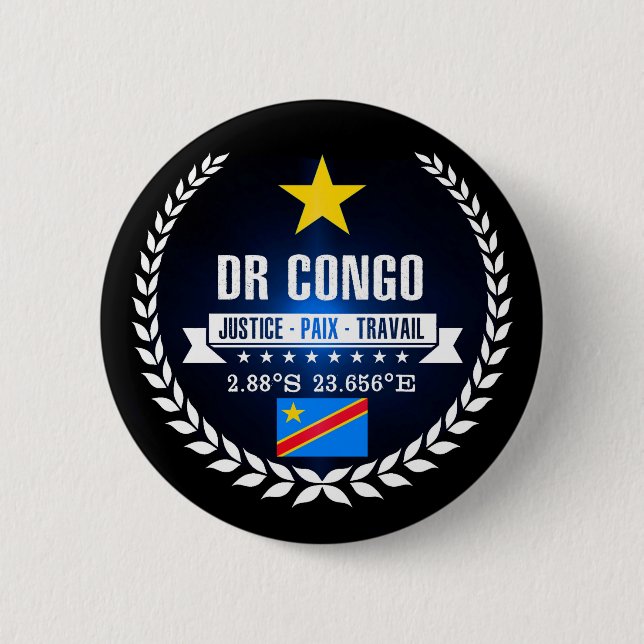 Bóton Redondo 5.08cm República Democrática do Congo (Frente)