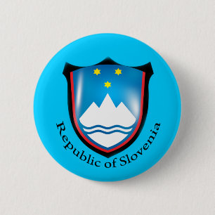 Bóton Redondo 5.08cm República do botão de Slovenia