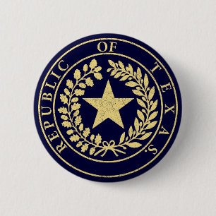 Bóton Redondo 5.08cm República do selo de Texas