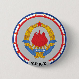 Bóton Redondo 5.08cm República federal socialista do emblema de
