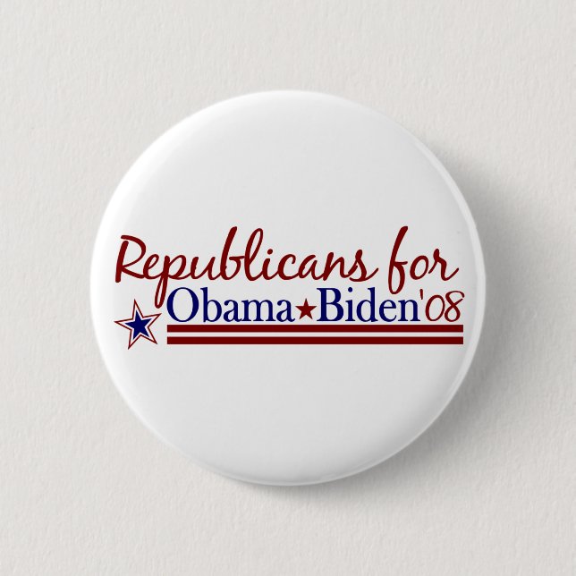 Bóton Redondo 5.08cm Republicanos para Obama Biden (Frente)