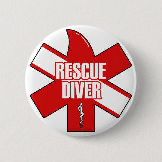 Bóton Redondo 5.08cm Rescue Diver Cross Dive Flag Button