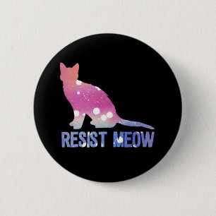 Bóton Redondo 5.08cm Resista o gato da feminista do meow