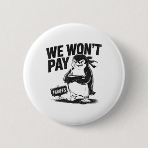 Bóton Redondo 5.08cm Resistência à Injustiça Política Engraçada Pinguim