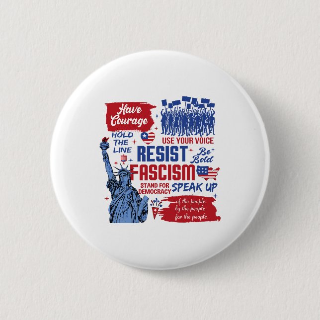 Bóton Redondo 5.08cm Resistência ao fascismo 2 (Frente)