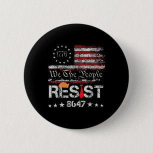 Bóton Redondo 5.08cm Resistência Ao Trump Protesto Contra A Bandeira Do