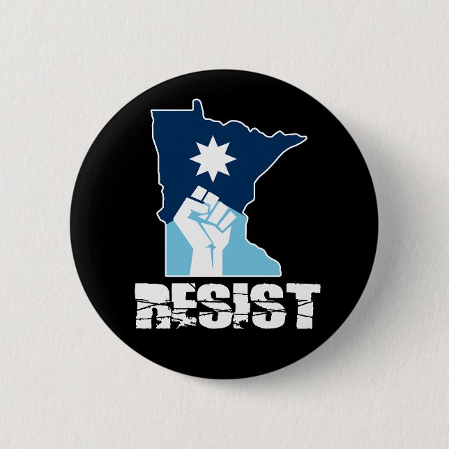 Bóton Redondo 5.08cm Resistir Minnesota Punho Erguido (Frente)
