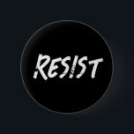 Bóton Redondo 5.08cm Resistir | Protesto Anti-Trump<br><div class="desc">Botão de resistência simples preto e branco para protestos e comícios anti-Trump.</div>