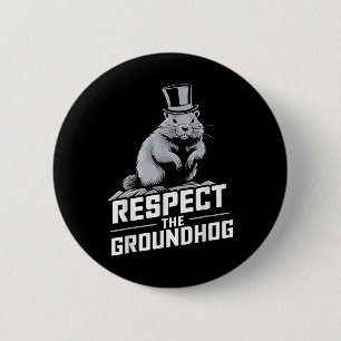 Bóton Redondo 5.08cm Respeite O Dia De Porco Terrestre No Groundhog _2