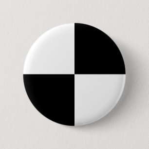 Bóton Redondo 5.08cm Retângulos preto e branco