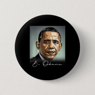 Bóton Redondo 5.08cm Retrato Barack Obama Presidente Patriótico
