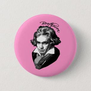 Bóton Redondo 5.08cm Retrato de Beethoven em camisas de T, canecas,
