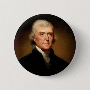 Bóton Redondo 5.08cm Retrato de Thomas Jefferson por Rembrandt Peale