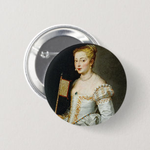 Bóton Redondo 5.08cm Retrato de uma Senhora de Peter Paul Rubens