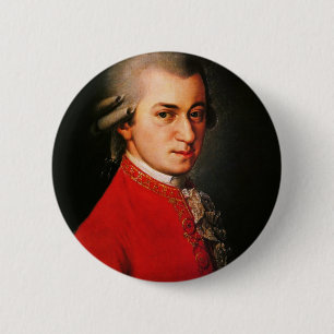 Bóton Redondo 5.08cm Retrato de Wolfgang Amadeus Mozart
