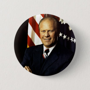 Bóton Redondo 5.08cm Retrato do Presidente Gerald Ford