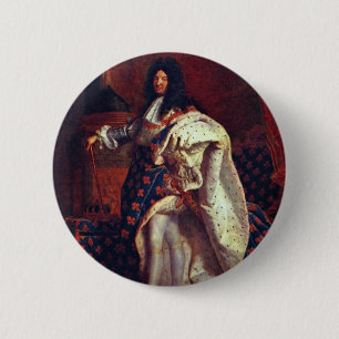 Bóton Redondo 5.08cm Retrato do rei francês Louis Xiv por Rigaud Hy