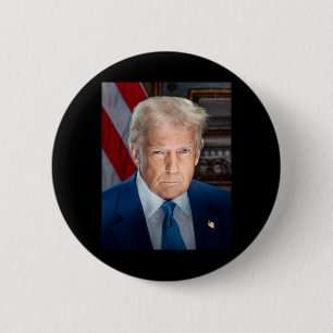 Bóton Redondo 5.08cm Retrato Oficial da Casa Branca Donald J Trump 2025