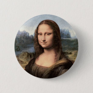 Bóton Redondo 5.08cm Retrato/pintura de Mona Lisa