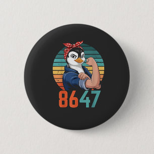 Bóton Redondo 5.08cm Retro 8647 É 2028 E Anti-Trump Penguin