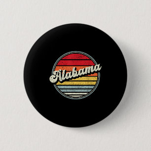Bóton Redondo 5.08cm Retro Alabama Home State Style 70s Sunset Men