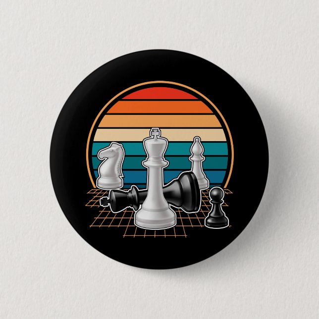 Bóton Redondo 5.08cm Retro Chess Piments Conselho game Chess Lover (Frente)