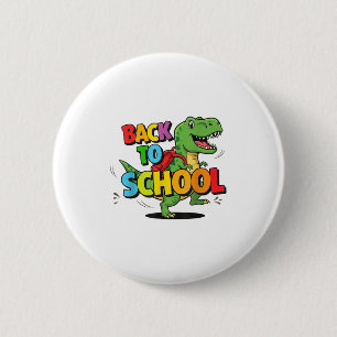 Bóton Redondo 5.08cm Retro De Volta À Escola Engraçado Dinossauro Carto
