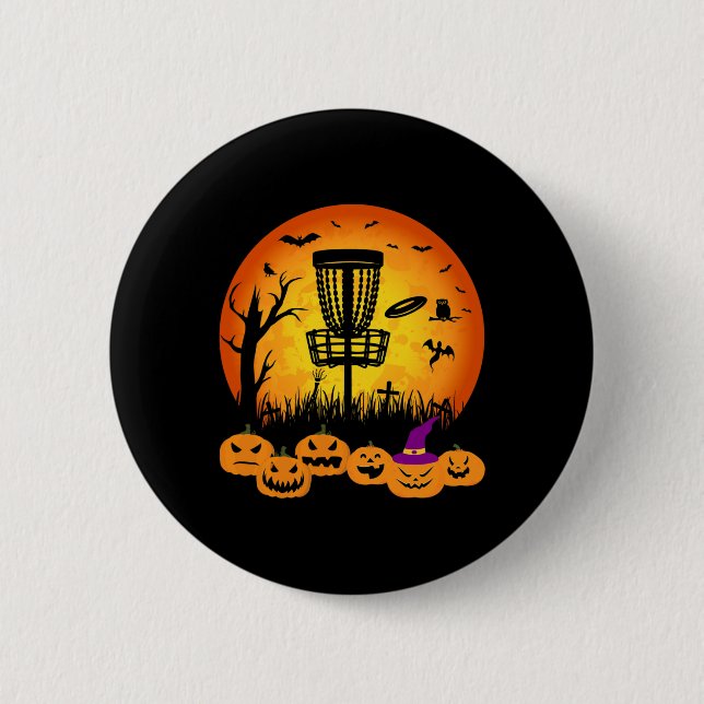 Bóton Redondo 5.08cm Retro Disc Golf Halloween Cemitério Disc Golf Assu (Frente)
