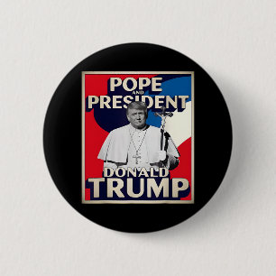 Bóton Redondo 5.08cm Retro Donald Trump Presidente E Vat Católico