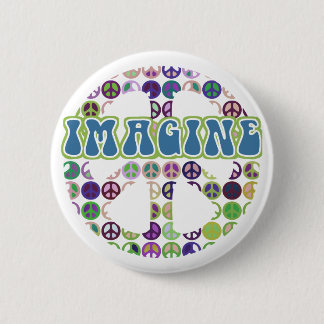 Bóton Redondo 5.08cm Retro imagine botões da paz