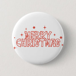 Bóton Redondo 5.08cm Retro Merry Christmas Typography