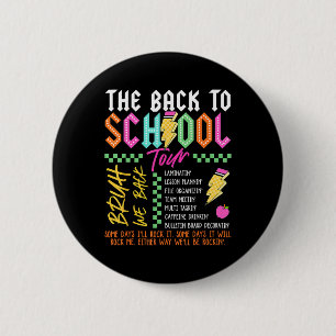 Bóton Redondo 5.08cm Retro Relâmpago Abcd Volta às Aulas Tour Teac