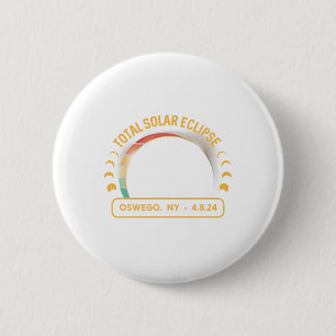 Bóton Redondo 5.08cm Retro Sunset Total Eclipse Solar Oswego Nova Iorqu