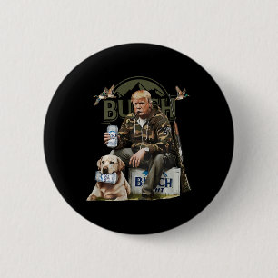 Bóton Redondo 5.08cm Retro Trump Hunting Deer Funny Bebendo Beer Hunti
