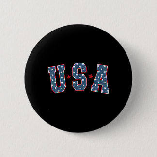 Bóton Redondo 5.08cm Retro USA Estrela 4 de Julho Patriótico Independên