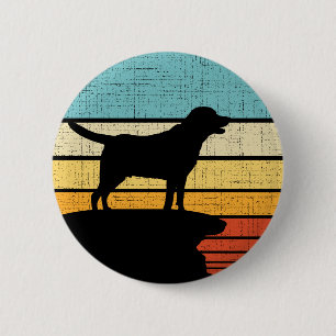 Bóton Redondo 5.08cm Retro Vintage Labrador Black Lab Owner Cachorro Pu