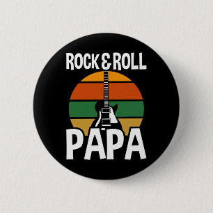 Bóton Redondo 5.08cm Retro Vintage Rock And Roll Papa Guitar Pais Da