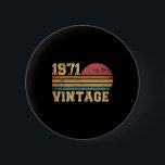 Bóton Redondo 5.08cm Retro Vintage Sunset 1971 Aniversário<br><div class="desc">Retro Vintage Sunset 1971 Aniversário</div>