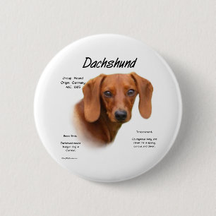 Bóton Redondo 5.08cm Reunião lisa do Dachshund a raça - botão