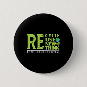 Bóton Redondo 5.08cm Reutilização do reciclar Renovar Repensar Crise Am