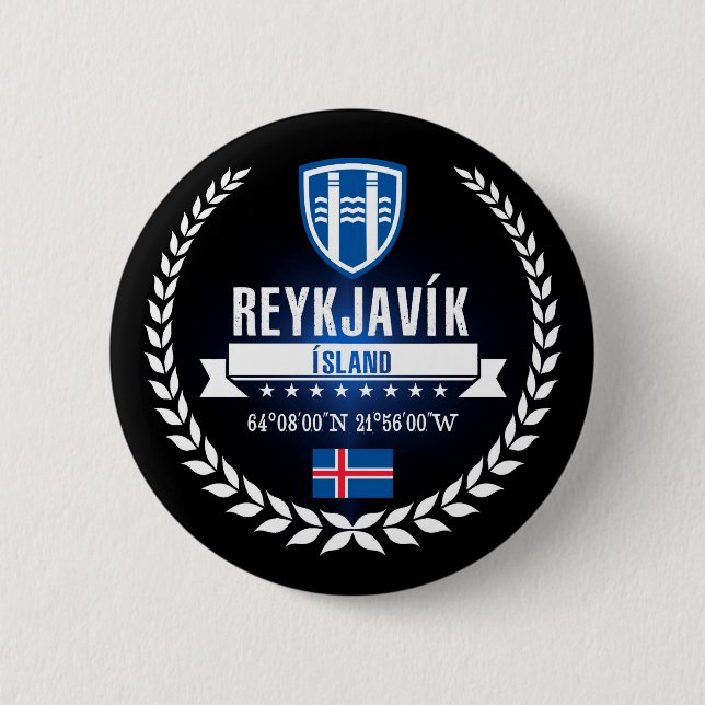 Bóton Redondo 5.08cm Reykjavík (Frente)